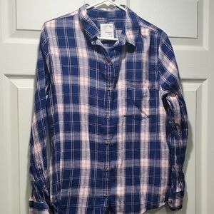 So Blue and Pink Plaid Casual Shirt